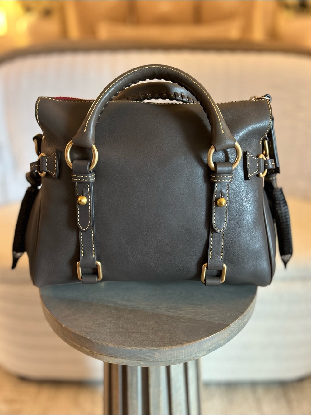 Dooney and Bourke Florentine Mini Satchel in CHARCOAL - Picture 10 of 15